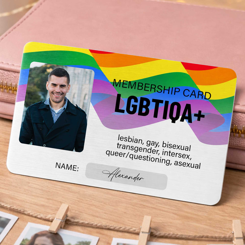 Personalized Rainbow Wallet Card Custom Photo Gift for LGBT Wallet Card GradoCreations