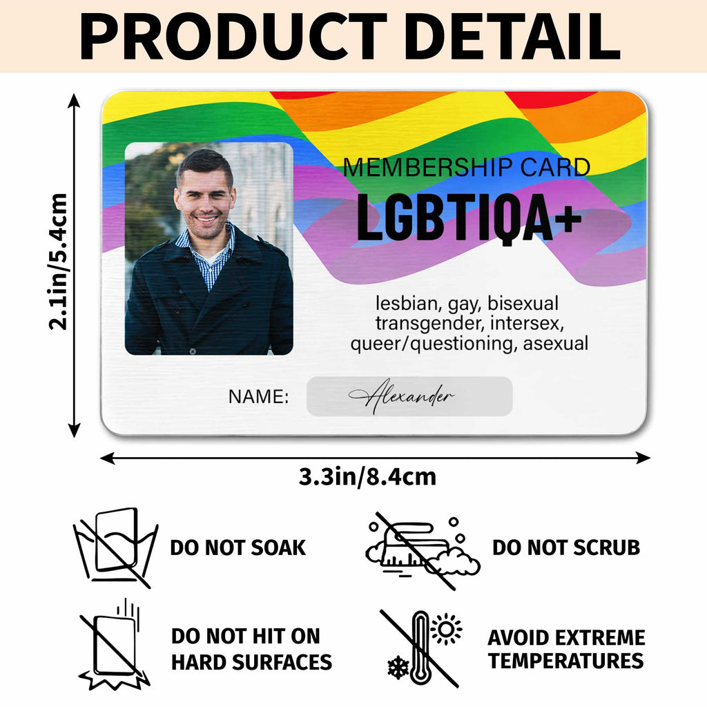 Personalized Rainbow Wallet Card Custom Photo Gift for LGBT Wallet Card GradoCreations