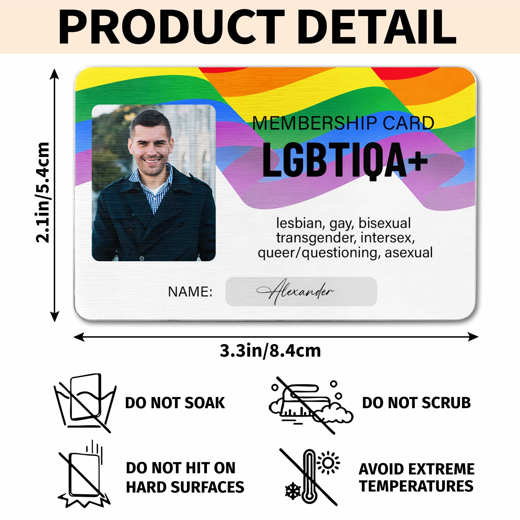 Personalized Rainbow Wallet Card Custom Photo Gift for LGBT Wallet Card GradoCreations