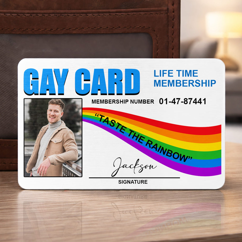 Personalized Rainbow Aluminum Wallet Card Custom Name Gift for LGBT Wallet Card GradoCreations