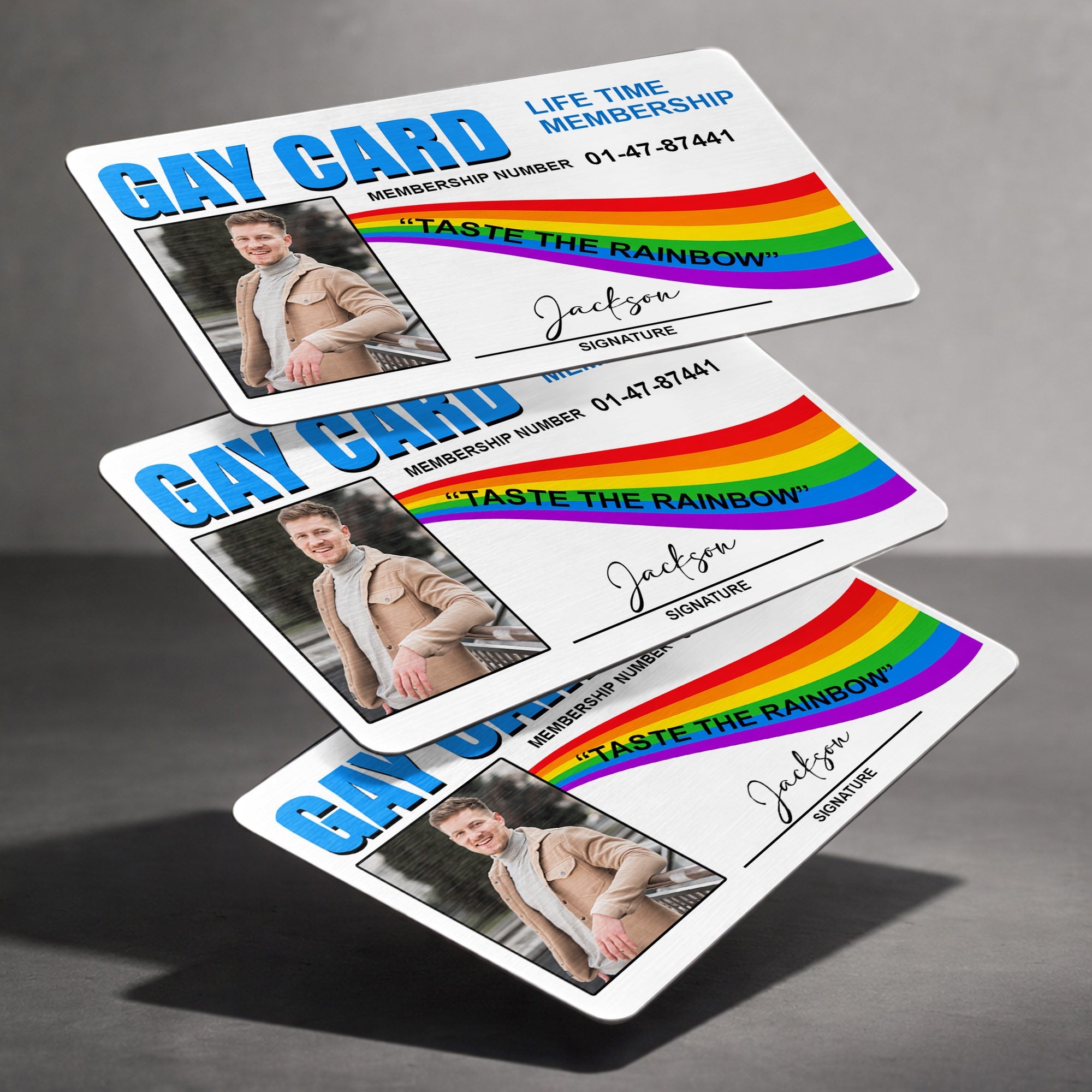 Personalized Rainbow Aluminum Wallet Card Custom Name Gift for LGBT Wallet Card GradoCreations