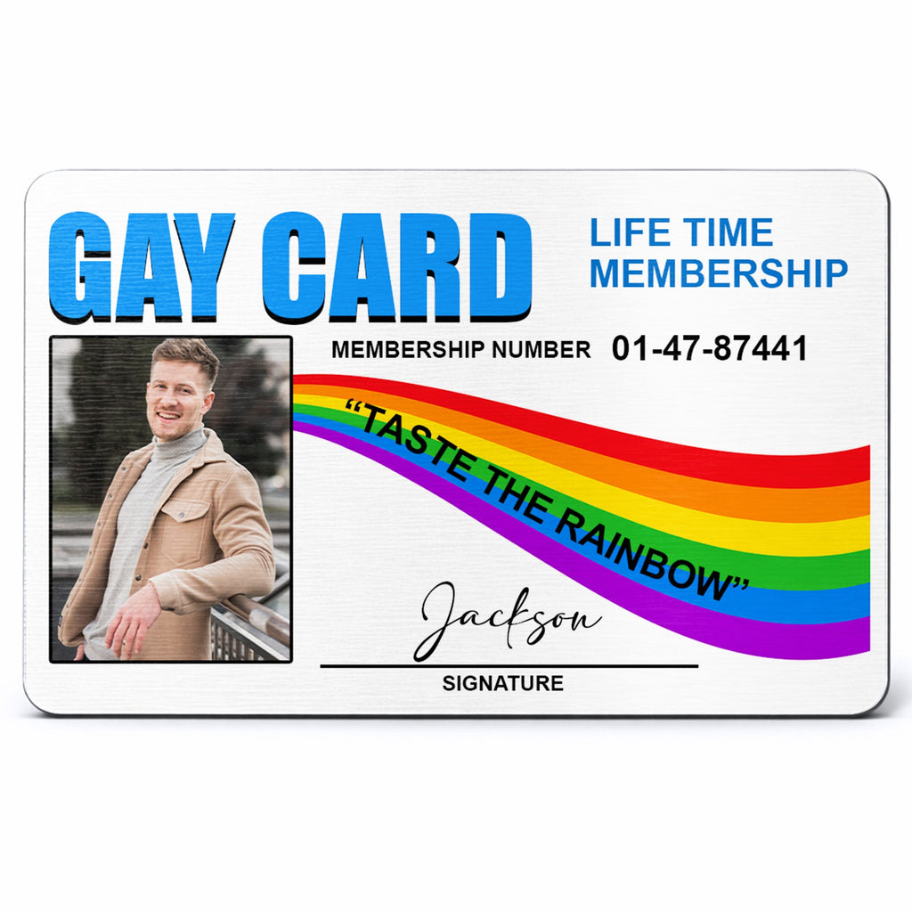 Personalized Rainbow Aluminum Wallet Card Custom Name Gift for LGBT Wallet Card GradoCreations