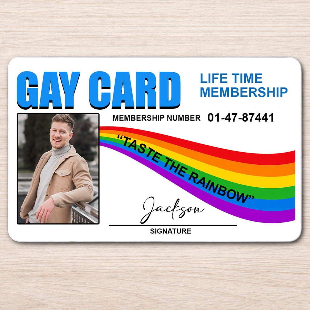 Personalized Rainbow Aluminum Wallet Card Custom Name Gift for LGBT Wallet Card GradoCreations