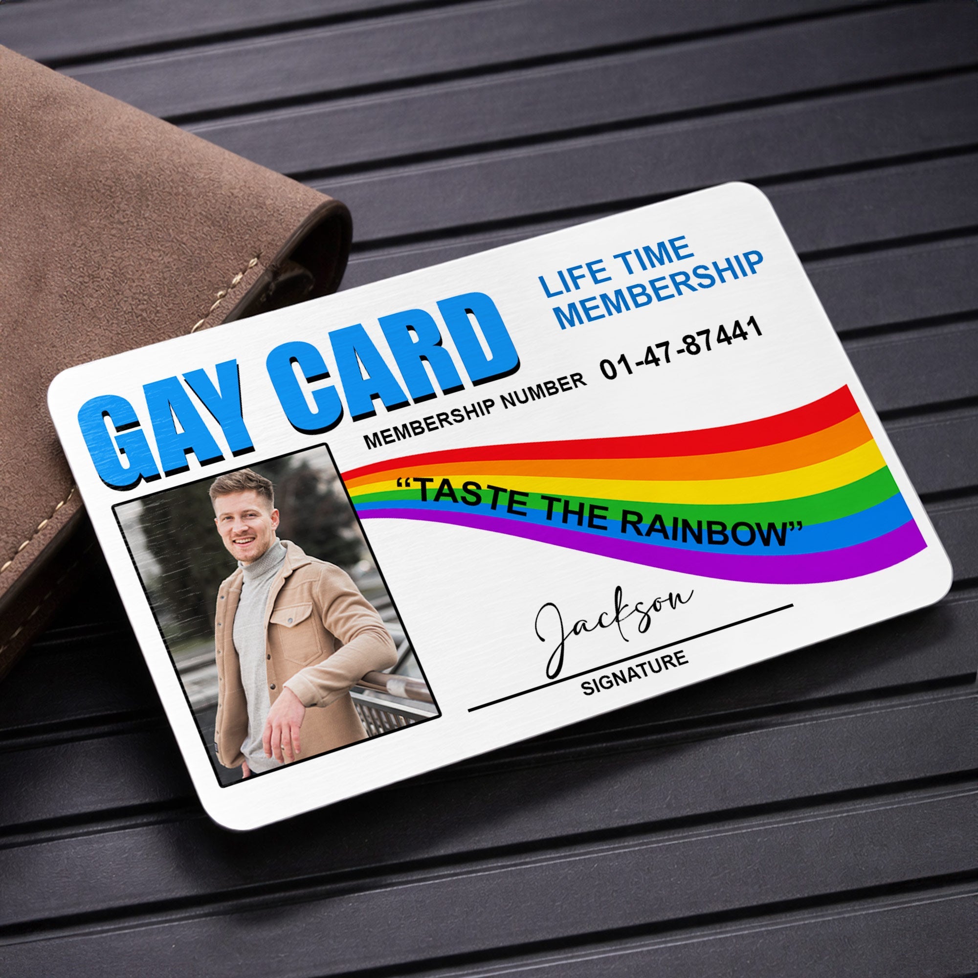 Personalized Rainbow Aluminum Wallet Card Custom Name Gift for LGBT Wallet Card GradoCreations