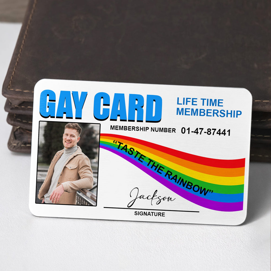 Personalized Rainbow Aluminum Wallet Card Custom Name Gift for LGBT Wallet Card GradoCreations