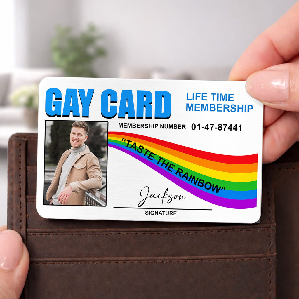 Personalized Rainbow Aluminum Wallet Card Custom Name Gift for LGBT Wallet Card GradoCreations