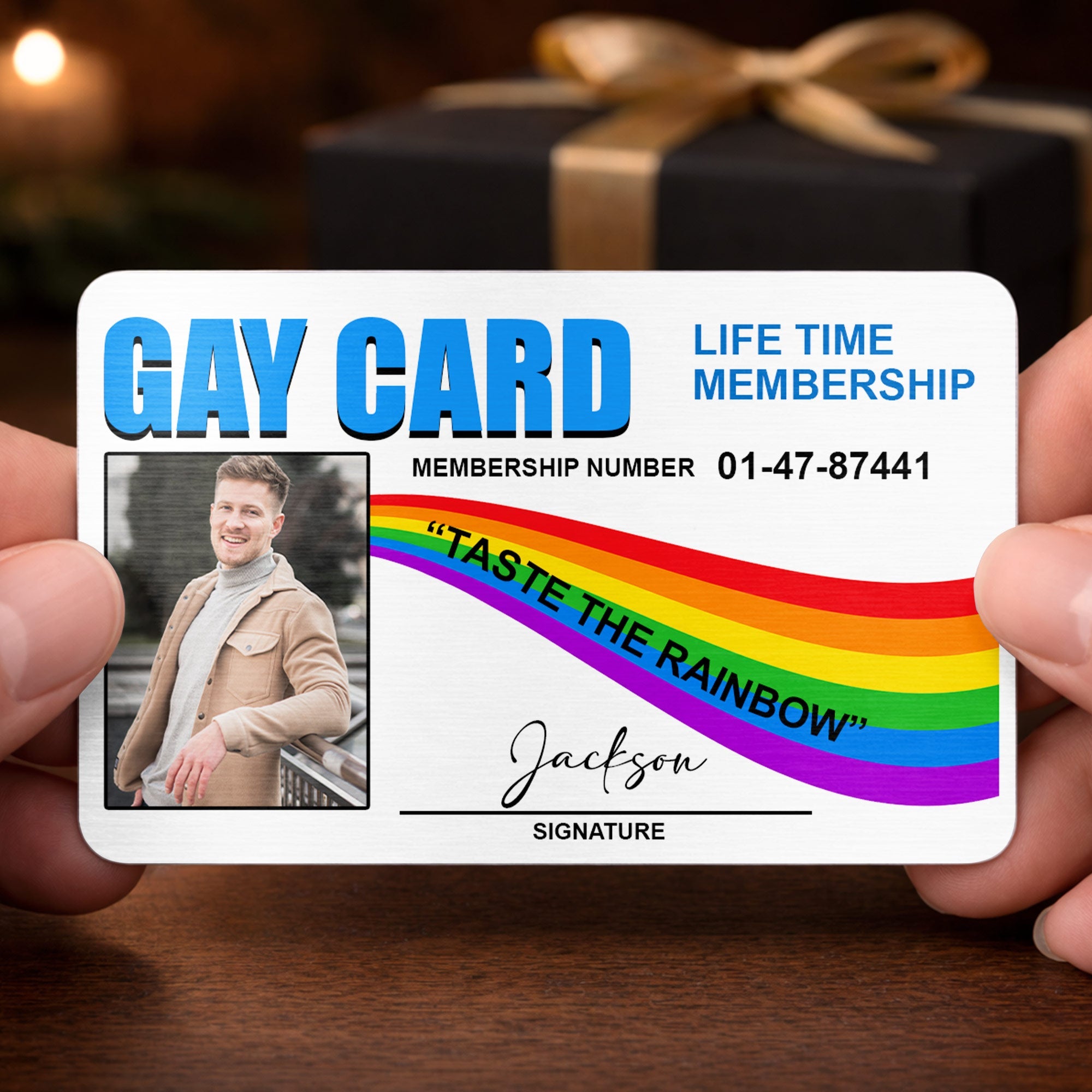 Personalized Rainbow Aluminum Wallet Card Custom Name Gift for LGBT Wallet Card GradoCreations