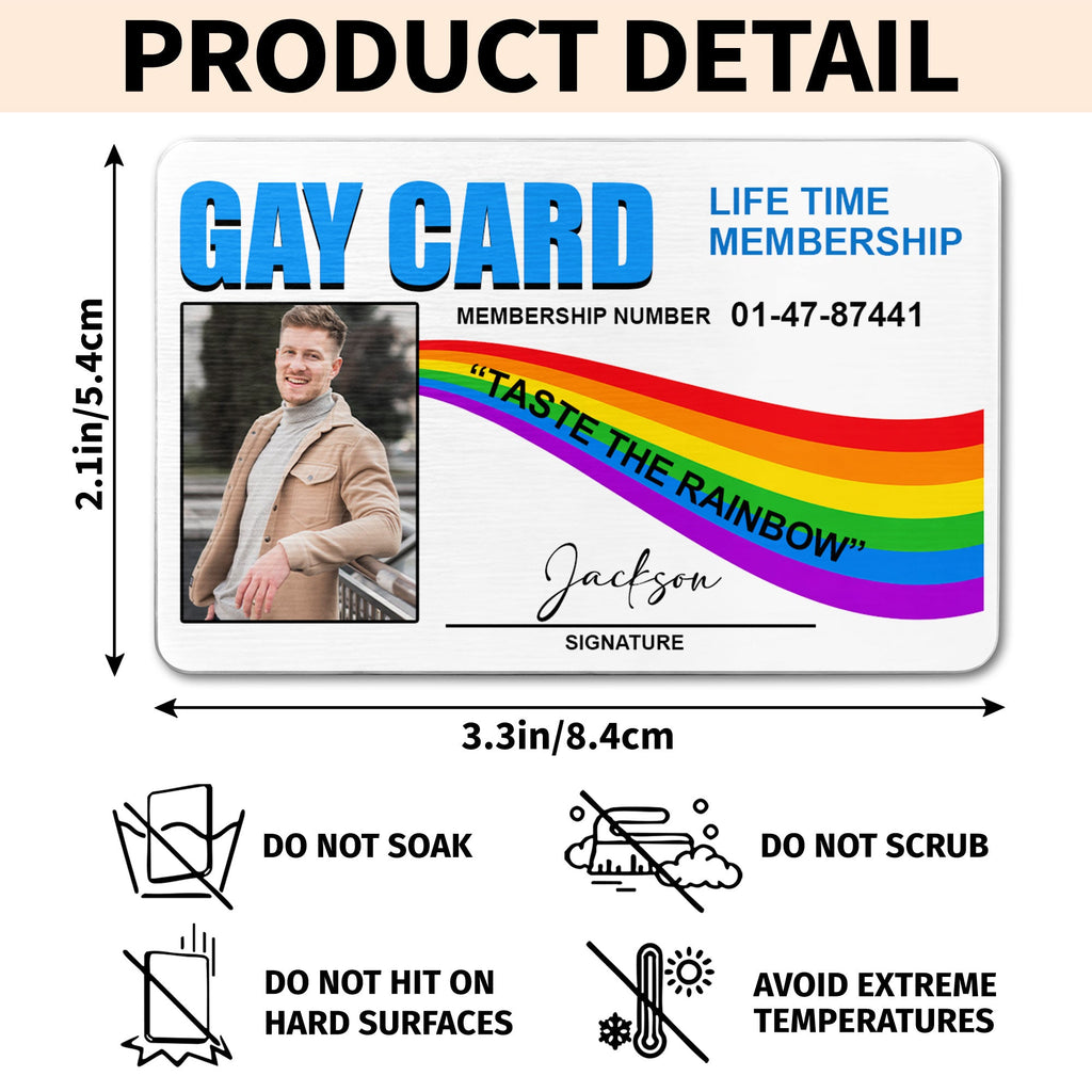 Personalized Rainbow Aluminum Wallet Card Custom Name Gift for LGBT Wallet Card GradoCreations