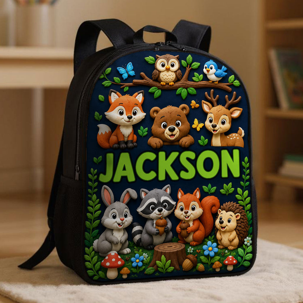 Personalized Animal Backpack Set for Kids - Custom Name School Gear