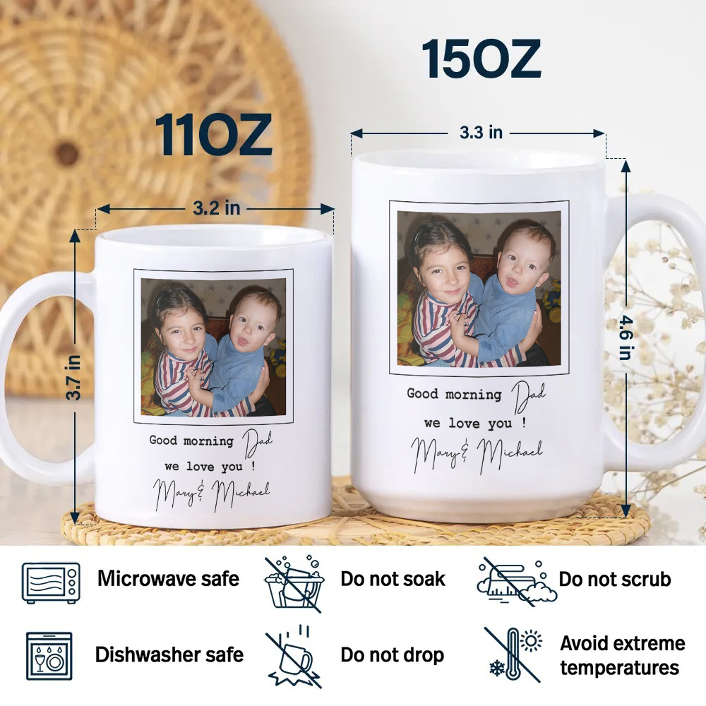 Personalized Photo Coffee Mug Custom Dad We Love You Gift HN590 - mug GradoCreations