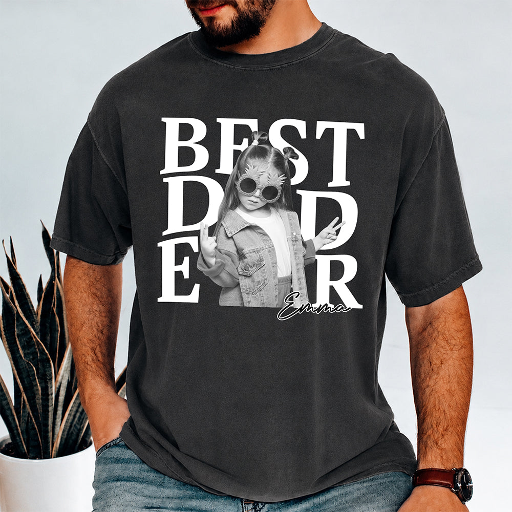 Personalized Photo Shirt Best Dad Ever Gift for Father's Day Comfort Shirt GradoCreations
