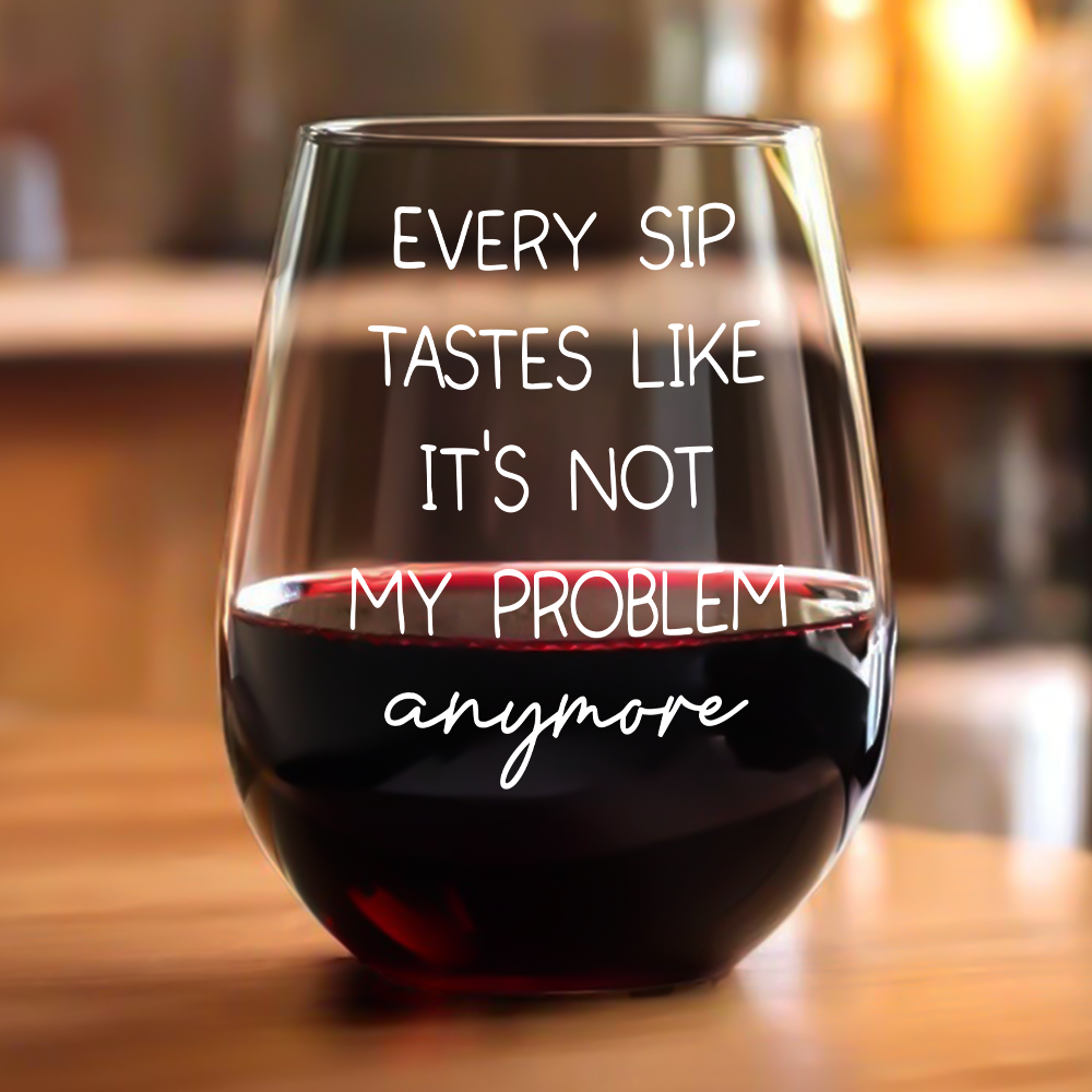 Personalized Stemless Wine Glass Custom Birth Month Flower Gift for Retirement HN590 - Stemless Wine Glass GradoCreations