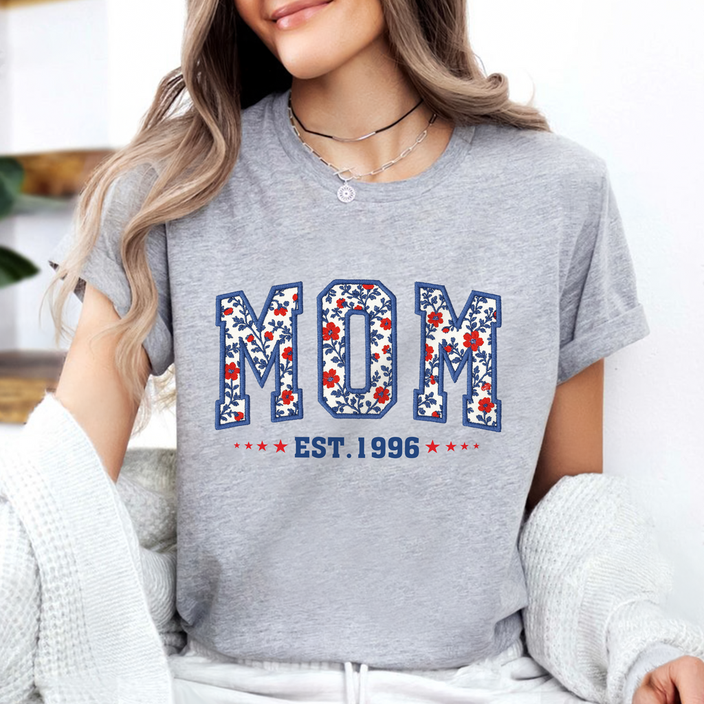 Personalized Floral Family Established Year T-Shirt for Mom & Dad HN590 - Tshirt GradoCreations