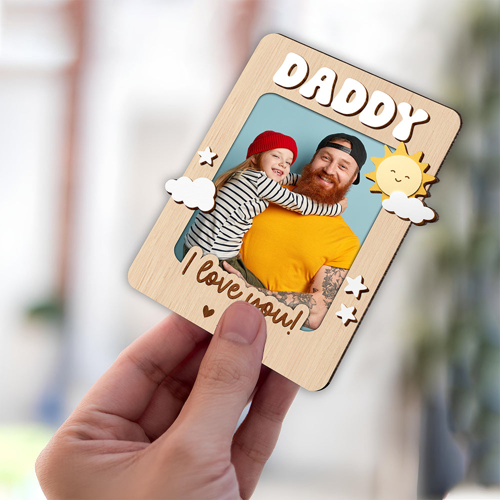 Personalized Photo Car Visor Clip Gift for Dad Father's Day HN590 - 2 Layered Car Visor Clip GradoCreations