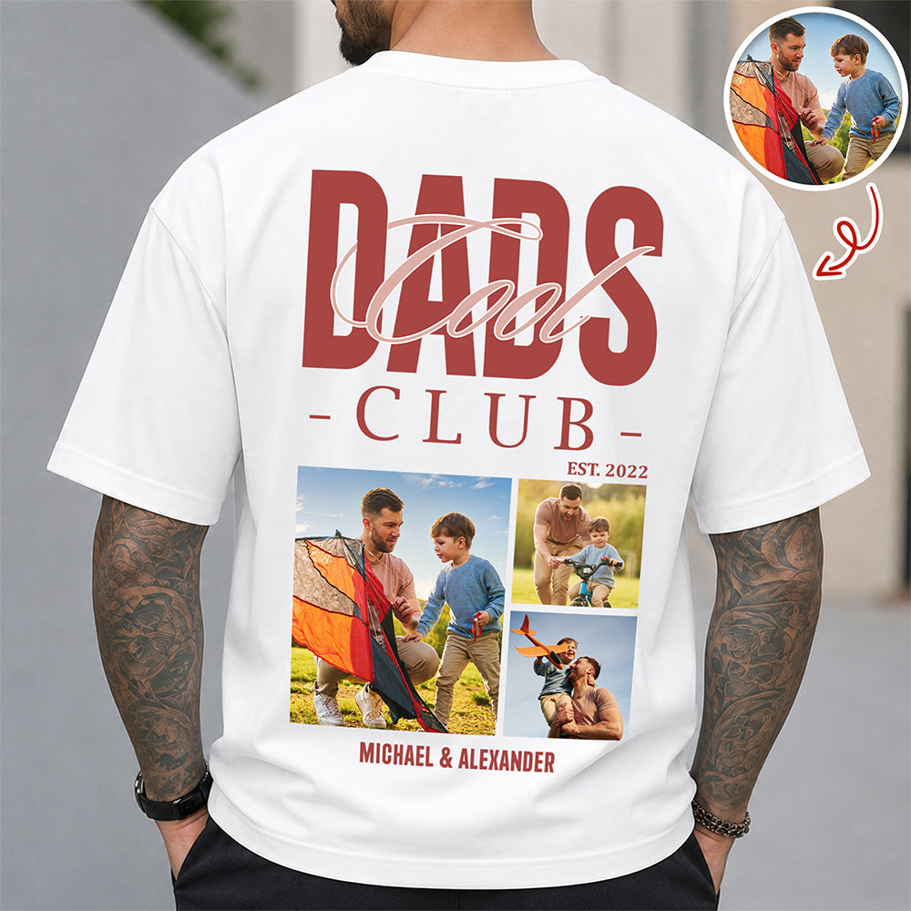 Custom Photo Comfort Shirt Cool Dads Club Gift for Father Comfort Shirt Back GradoCreations