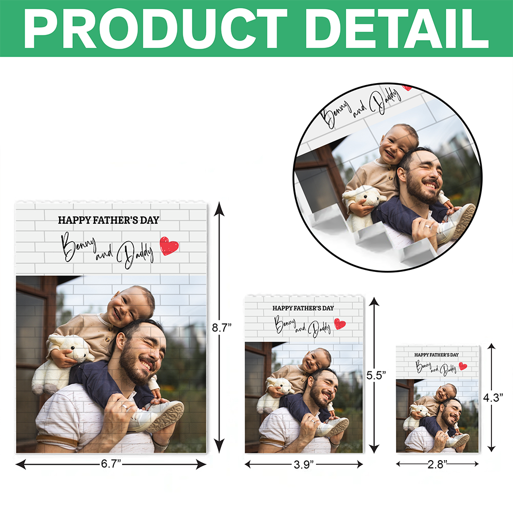 Personalized Building Block Photo Gift Custom for Dad HN590 - Building Blocks fix GradoCreations