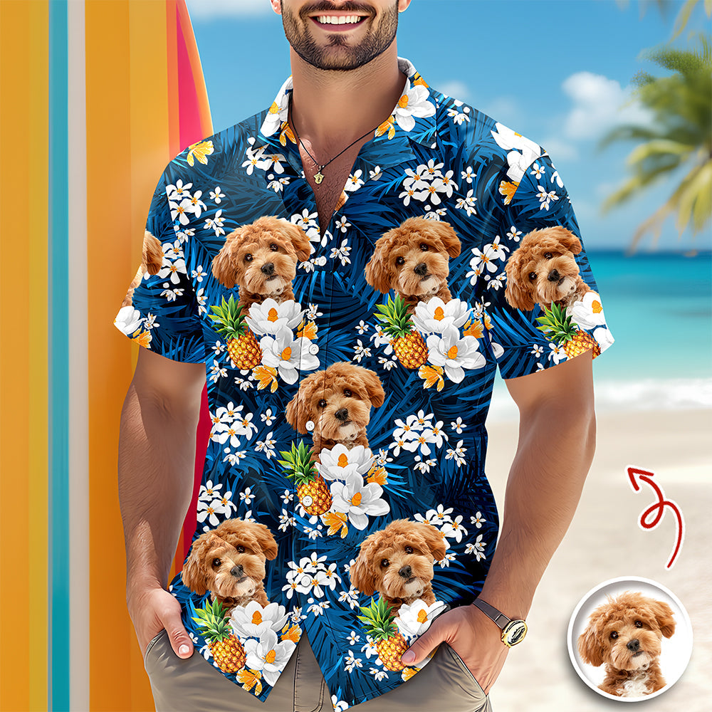 Personalized Tropical Hawaiian Shirt Custom Pet Portrait Gift for Pet Lovers HN590 - AOP Hawai Shirt GradoCreations