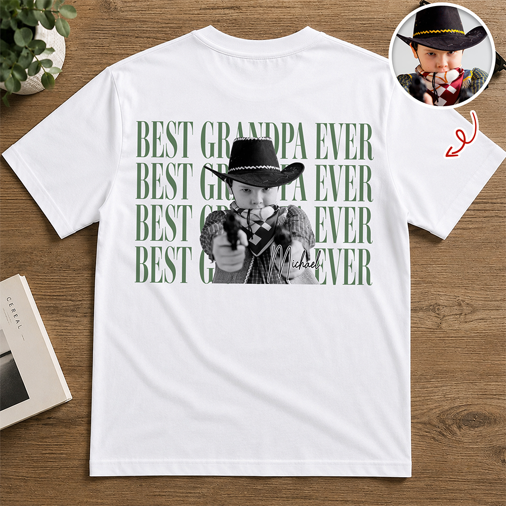 Personalized Vintage Photo Shirt Best Dad Mom Ever Family Gift HN590 - Tshirt Back GradoCreations