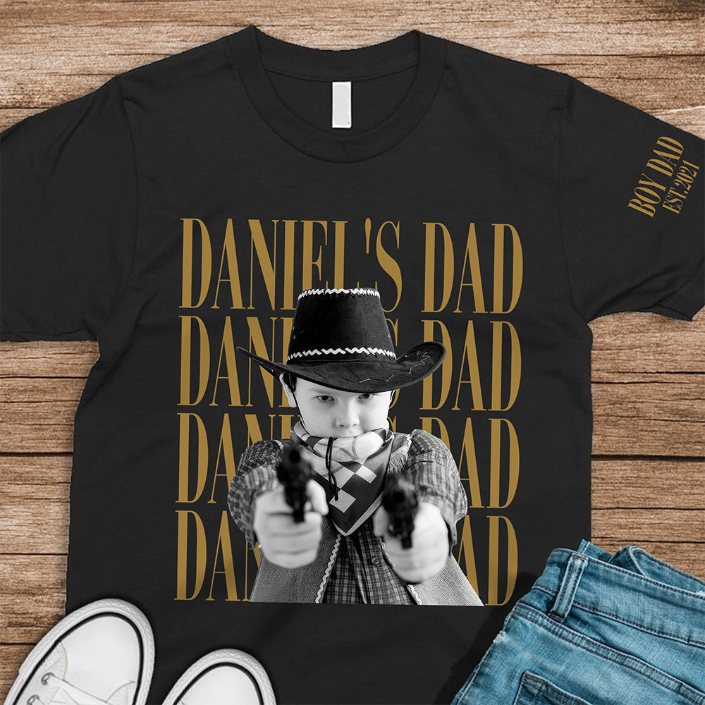 Personalized Photo Short Sleeve Shirt Custom Gift for Dad Short Sleeve Print Shirt GradoCreations