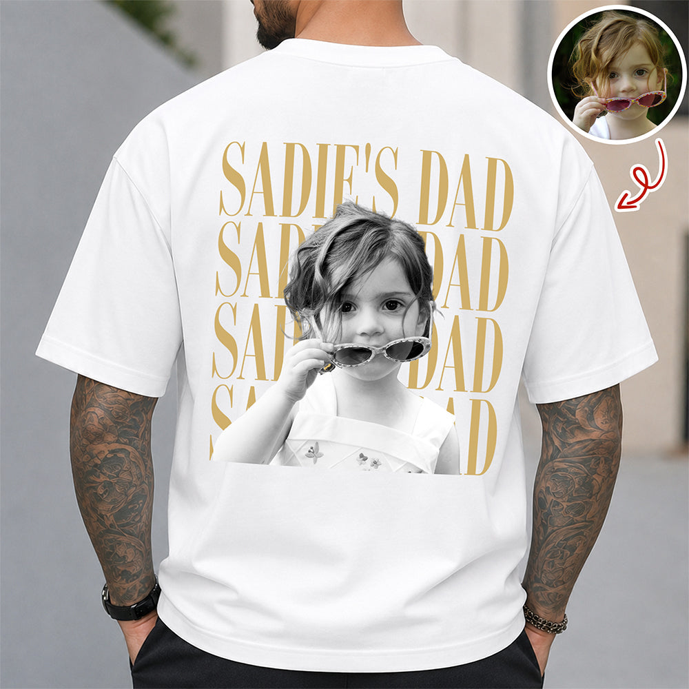 Personalized Vintage Photo Comfort Shirt Gift for Dad, Grandpa Comfort Shirt Back GradoCreations