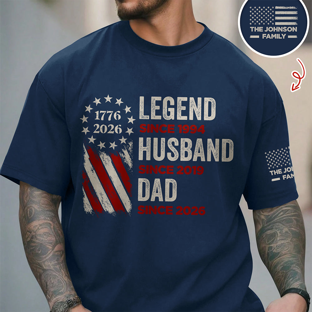 Personalized Dark Shirt for Dad, Grandpa Gift Idea Short Sleeve Print Shirt GradoCreations