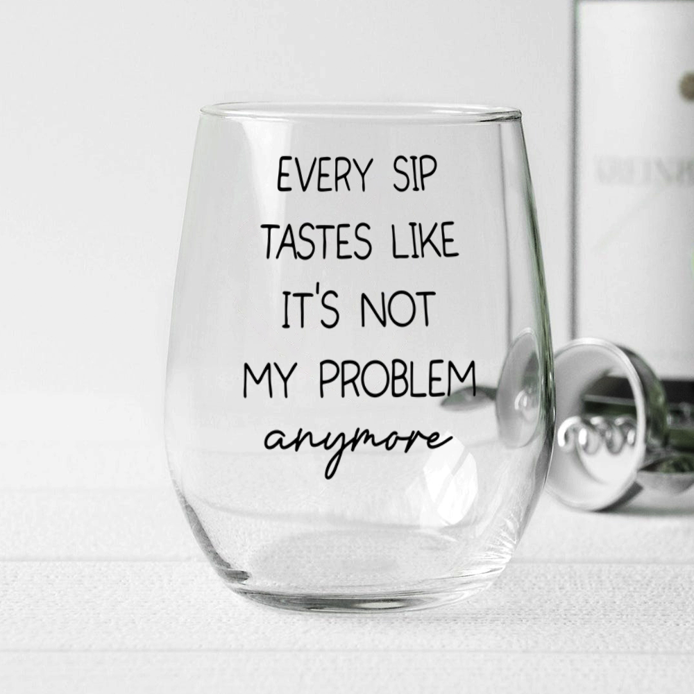 Personalized Stemless Wine Glass Custom Birth Month Flower Gift for Retirement HN590 - Stemless Wine Glass GradoCreations