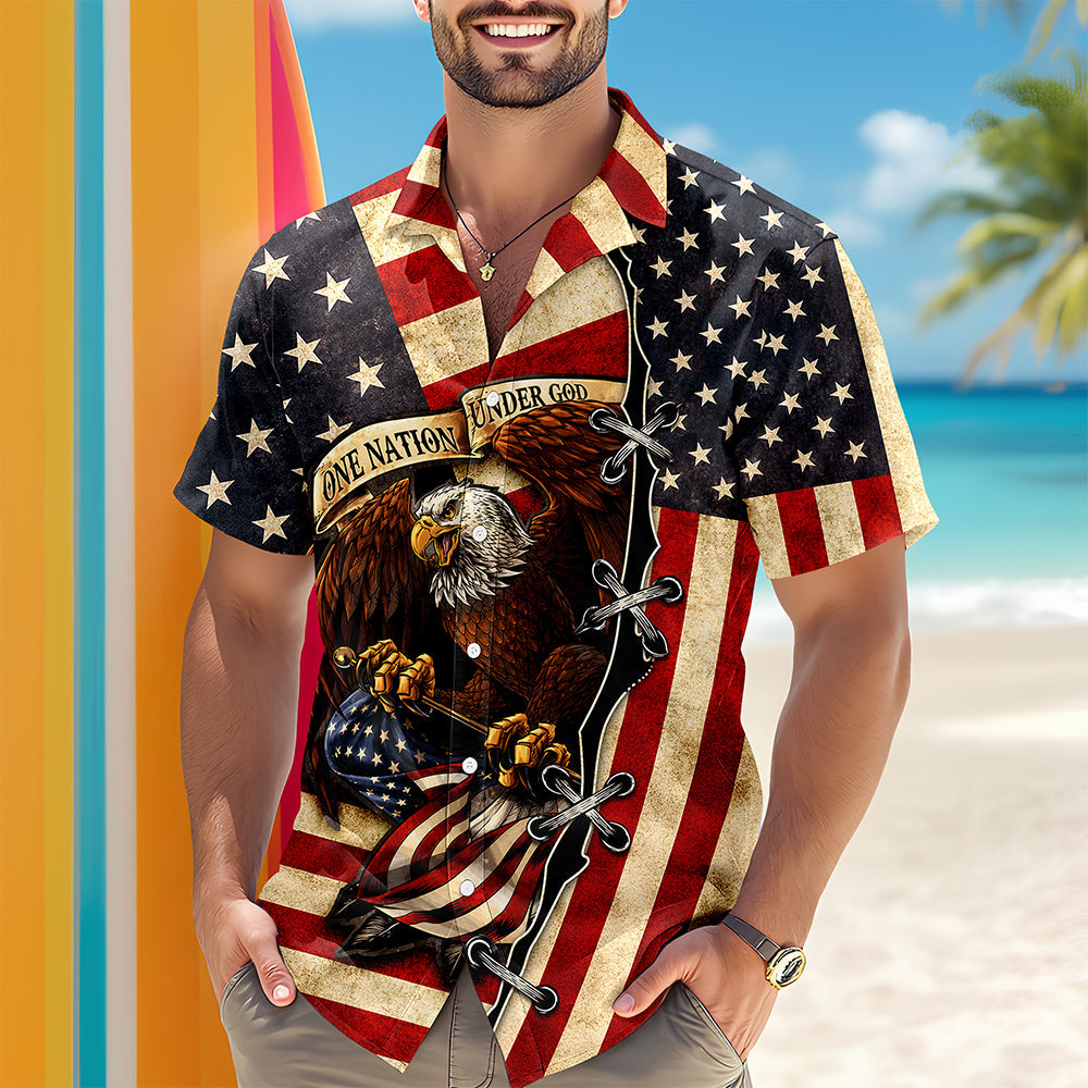 Personalized Patriotic Hawaii Shirt Custom USA Design Gift HN590 - AOP Hawai Shirt GradoCreations