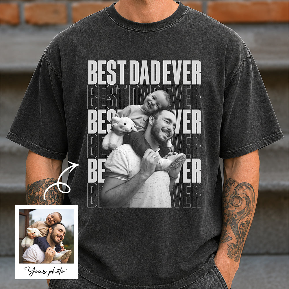 Personalized Vintage Photo Comfort Shirt Gift for Dad Comfort Shirt GradoCreations