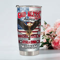 Personalized Eagle Patriot Tumbler Custom Name Gift for Independence Day HN590 - Fat Tumbler GradoCreations