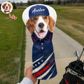 Personalized Pet Photo Golf Head Cover with American Flag Gift for Dog Dad HN590 - Golf Head Cover GradoCreations