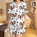 Personalized Short Pajama Set Custom Face Name Gift for Family HN590 - Short Pajamas GradoCreations
