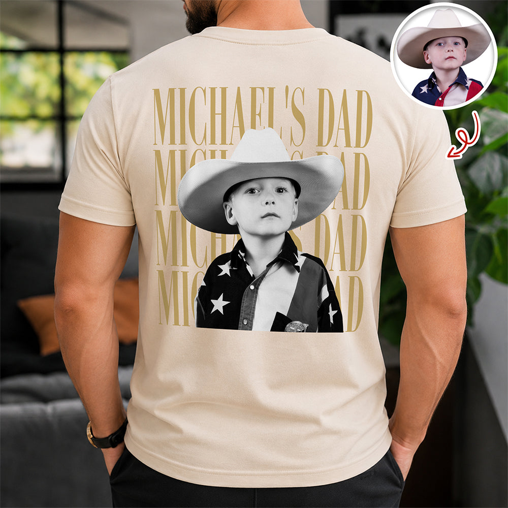 Personalized Vintage Family Photo Shirt for Dad, Mom, Grandpa HN590 - Tshirt Back GradoCreations