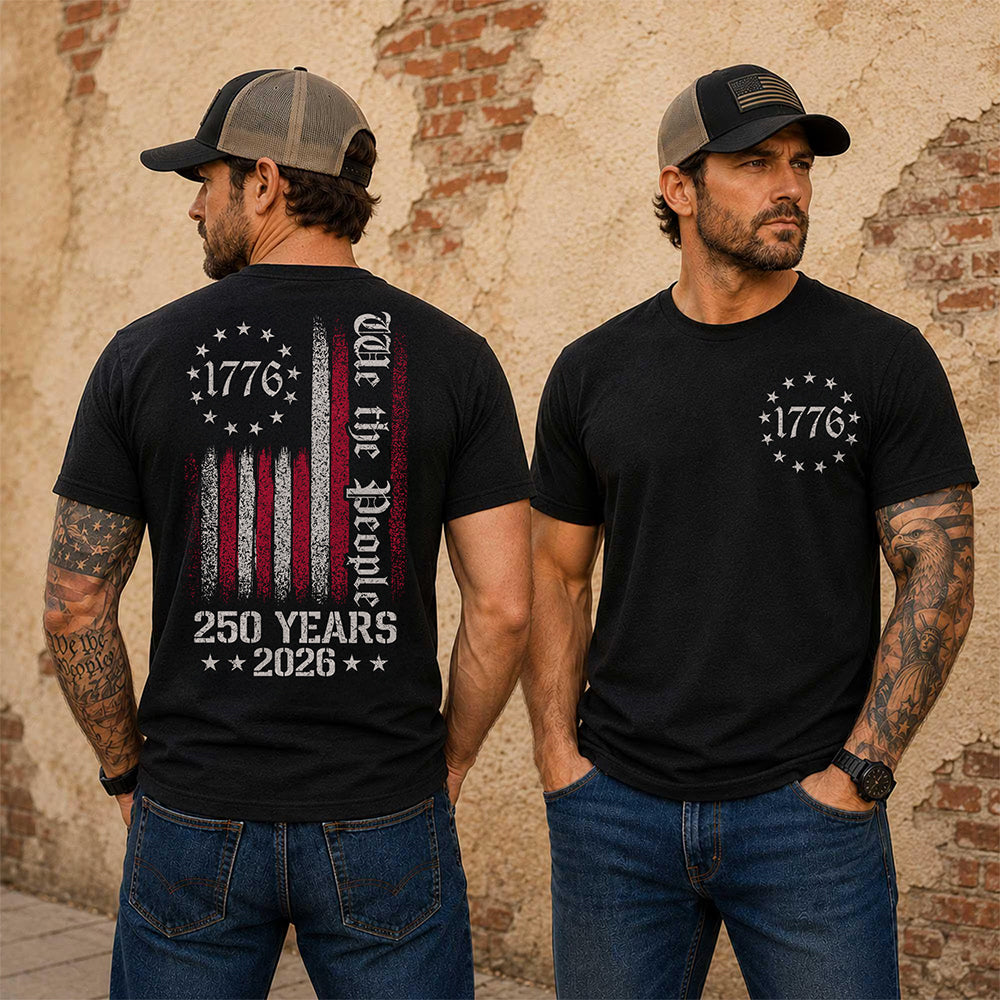 Personalized 250th Anniversary USA Flag Shirt for Dad HN590 - Back&Front Shirt GradoCreations