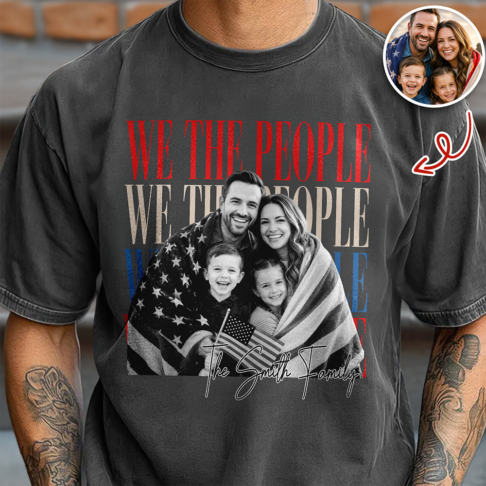 Custom Photo Comfort Shirt Patriotic Gift for Family 250th Anniversary Comfort Shirt GradoCreations