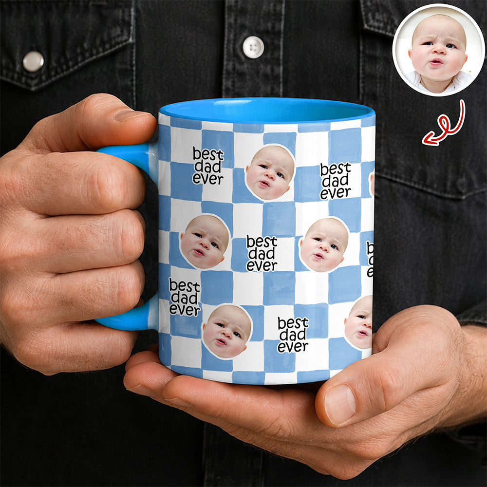 Personalized Photo Mug Custom Gift for Parents, Best Dad/Mom HN590 - Accent Mug In Full GradoCreations