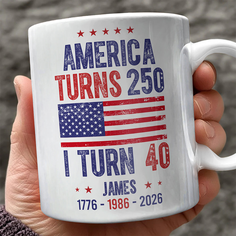 Personalized 250th Anniversary USA Mug Custom Name Gift HN590 - mug GradoCreations