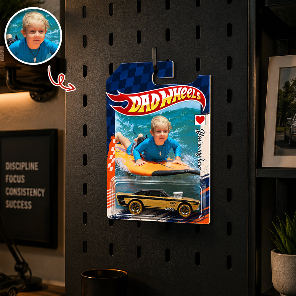 Personalized Hot Wheels Packaging Custom Photo Gift for Dad HN590 - Hot Wheels GradoCreations
