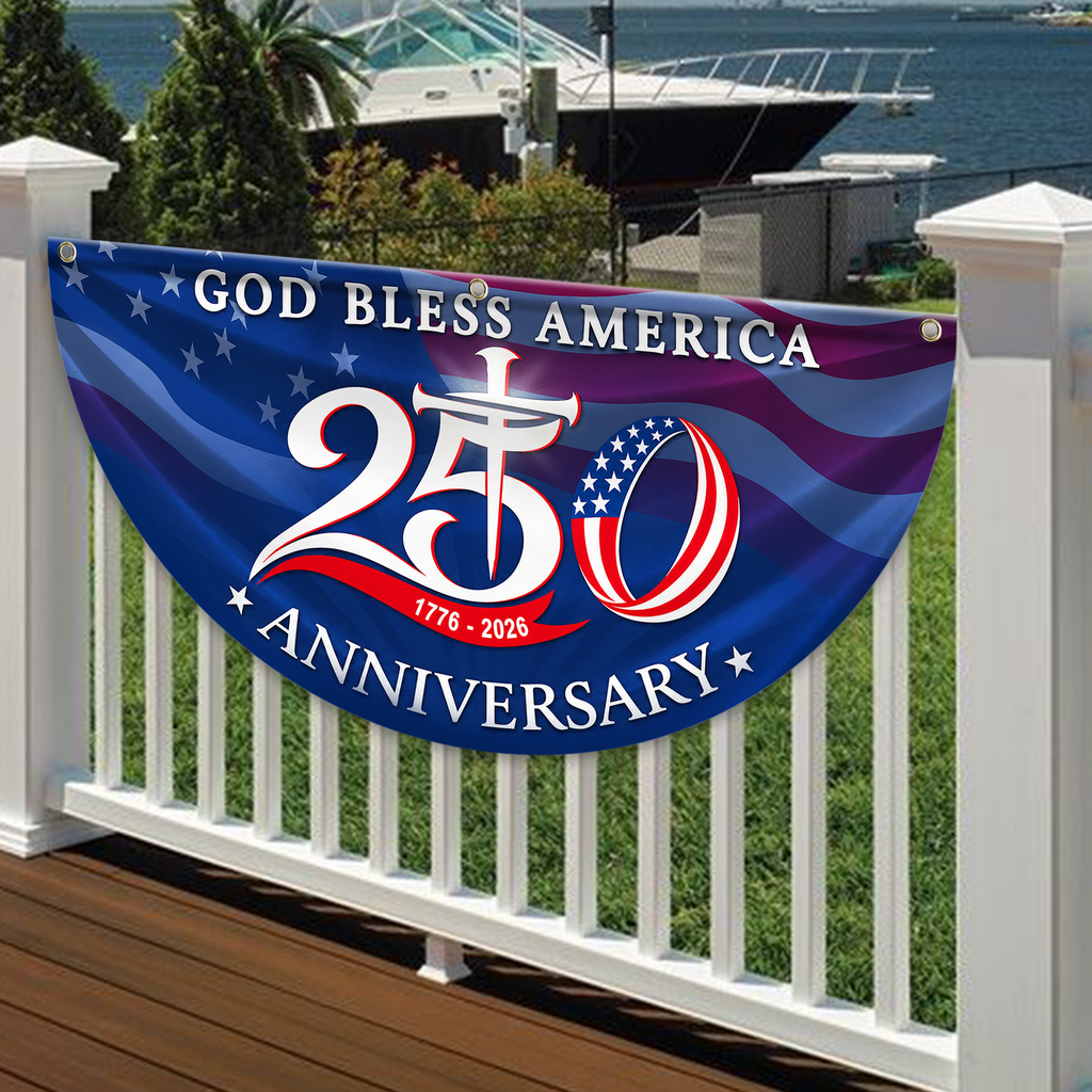Custom Name Patriotic Fan Flag 250th Anniversary Gift for Family HN590 - Non-Pleated Fan Flag GradoCreations
