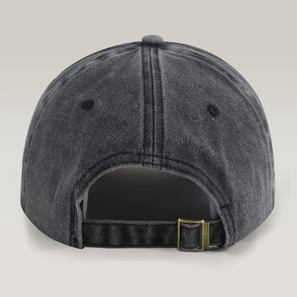 Personalized Vintage Photo Washed Denim Baseball Cap Gift for Dad HN590 - Washed Denim Baseball Cap GradoCreations
