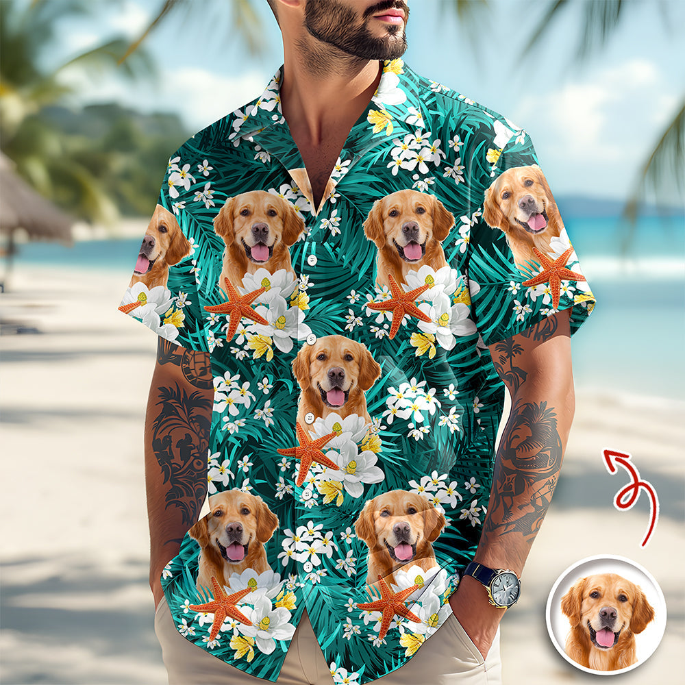 Personalized Tropical Hawaiian Shirt Custom Pet Portrait Gift for Pet Lovers HN590 - AOP Hawai Shirt GradoCreations