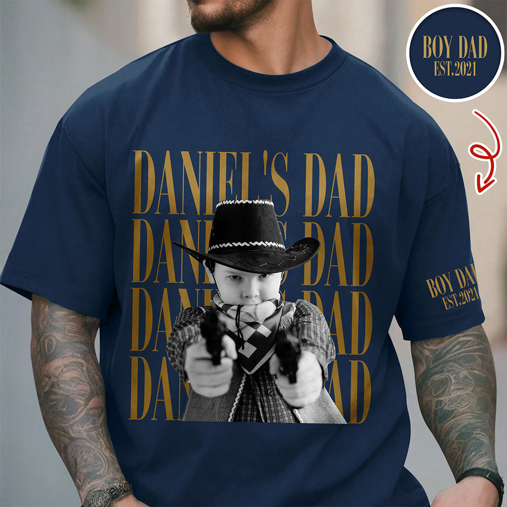 Personalized Photo Short Sleeve Shirt Custom Gift for Dad Short Sleeve Print Shirt GradoCreations