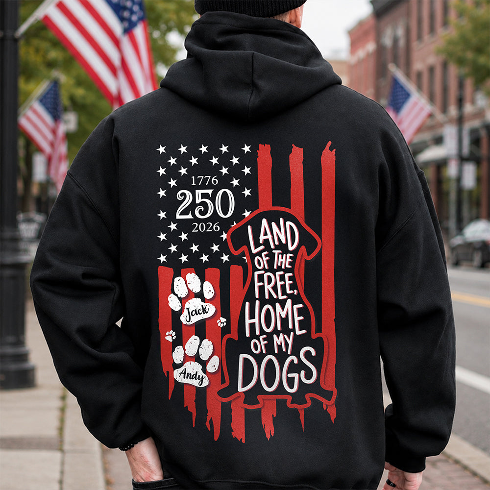 Personalized Patriotic Dog T-Shirt Custom Text Gift for Dog Dad HN590 - Tshirt Back GradoCreations