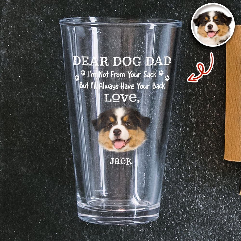 Personalized Dog Dad Beer Glass Custom Photo Gift Idea HN590 - Print Beer Glass GradoCreations