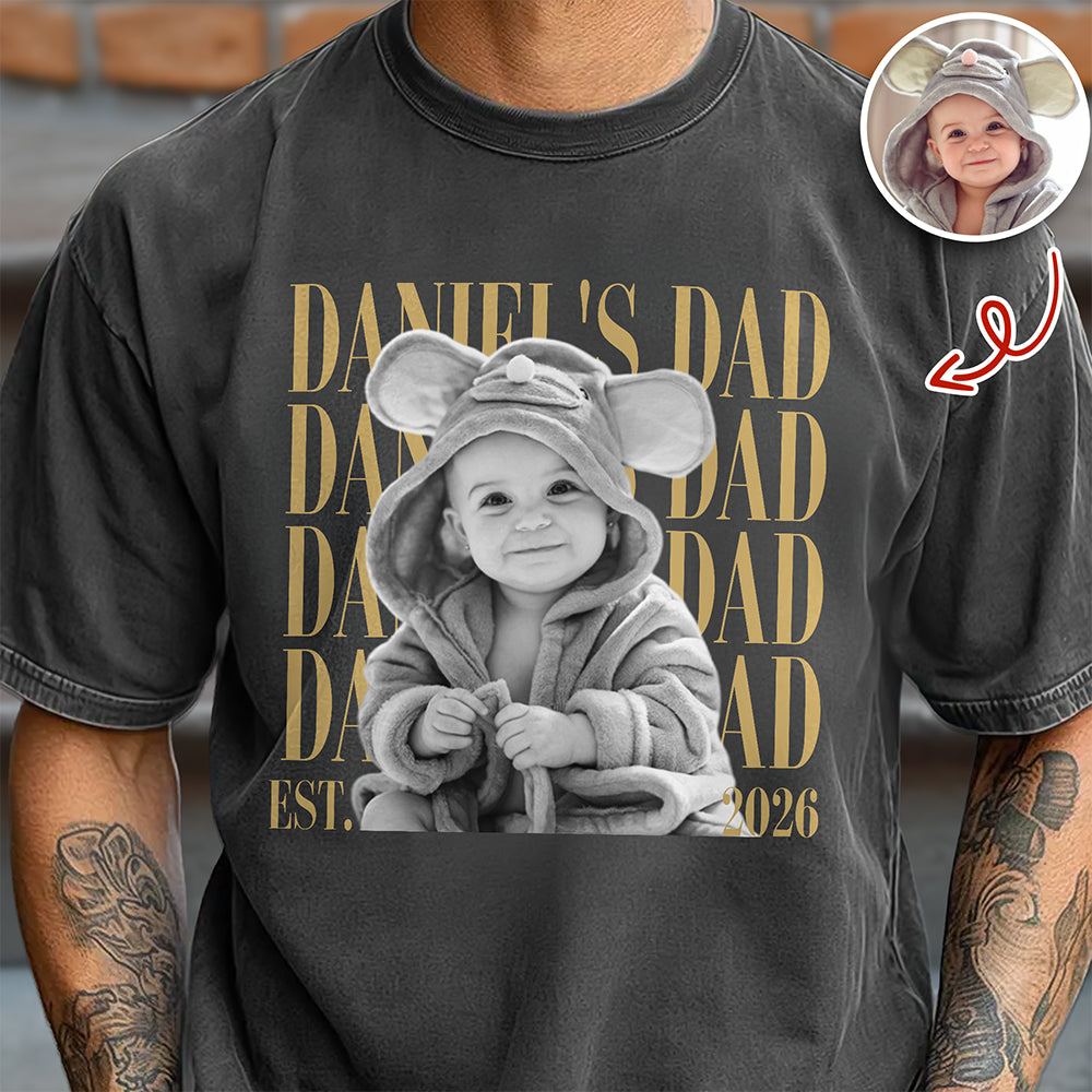 Personalized Vintage Photo Comfort Shirt Gift for Dad/Mom Comfort Shirt GradoCreations
