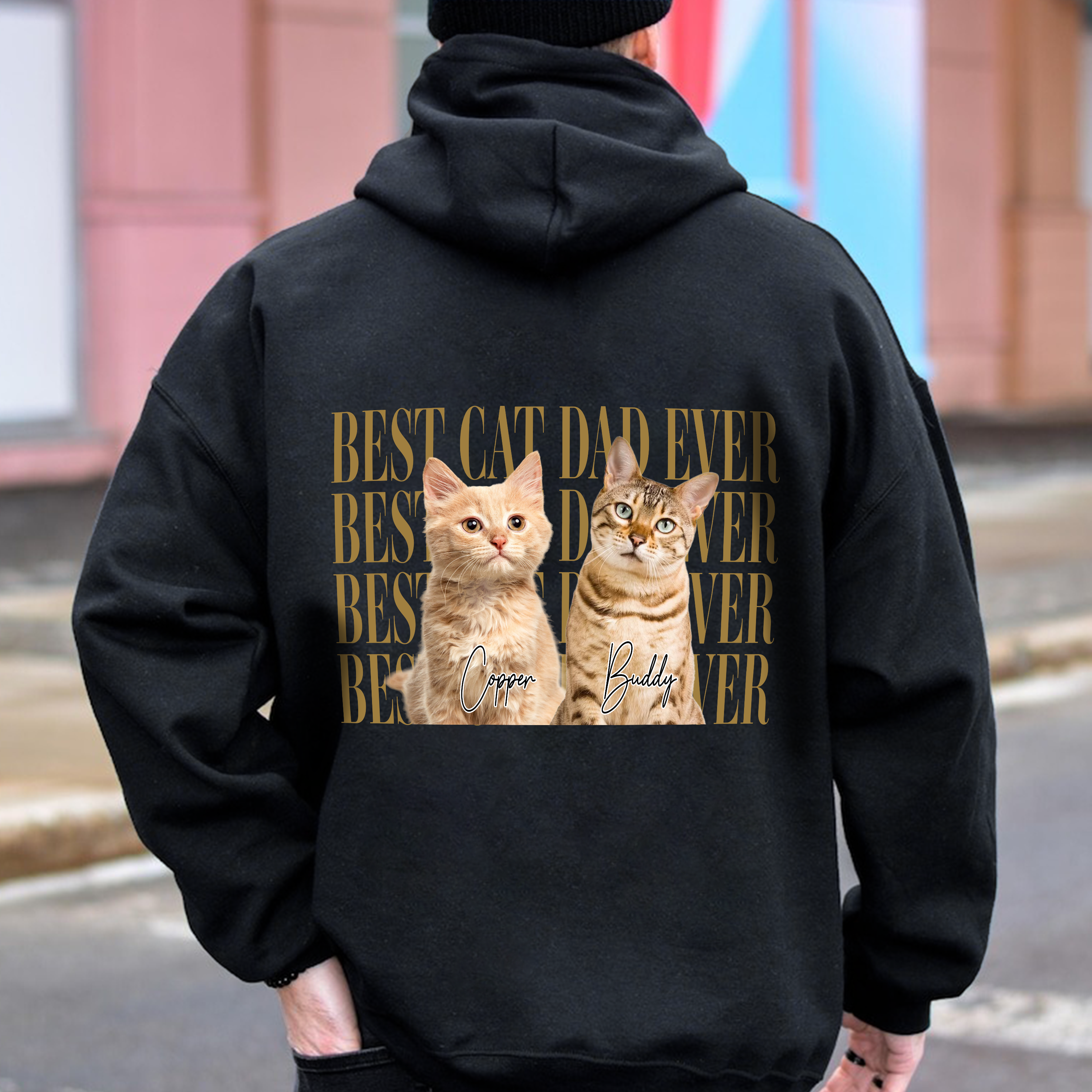 Personalized Pet Photo T-Shirt Gift for Dog Dad or Cat Dad HN590 - Tshirt Back GradoCreations