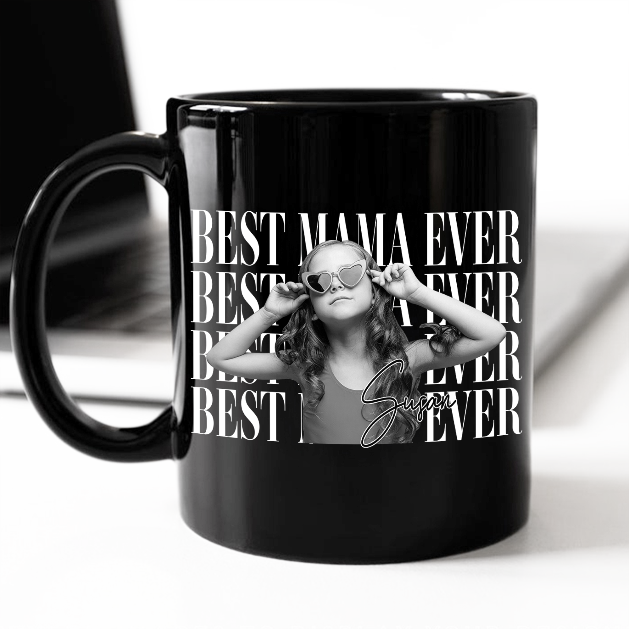 Personalized Vintage Photo Black Mug Best Dad Mom Gift HN590 - Black Mug GradoCreations