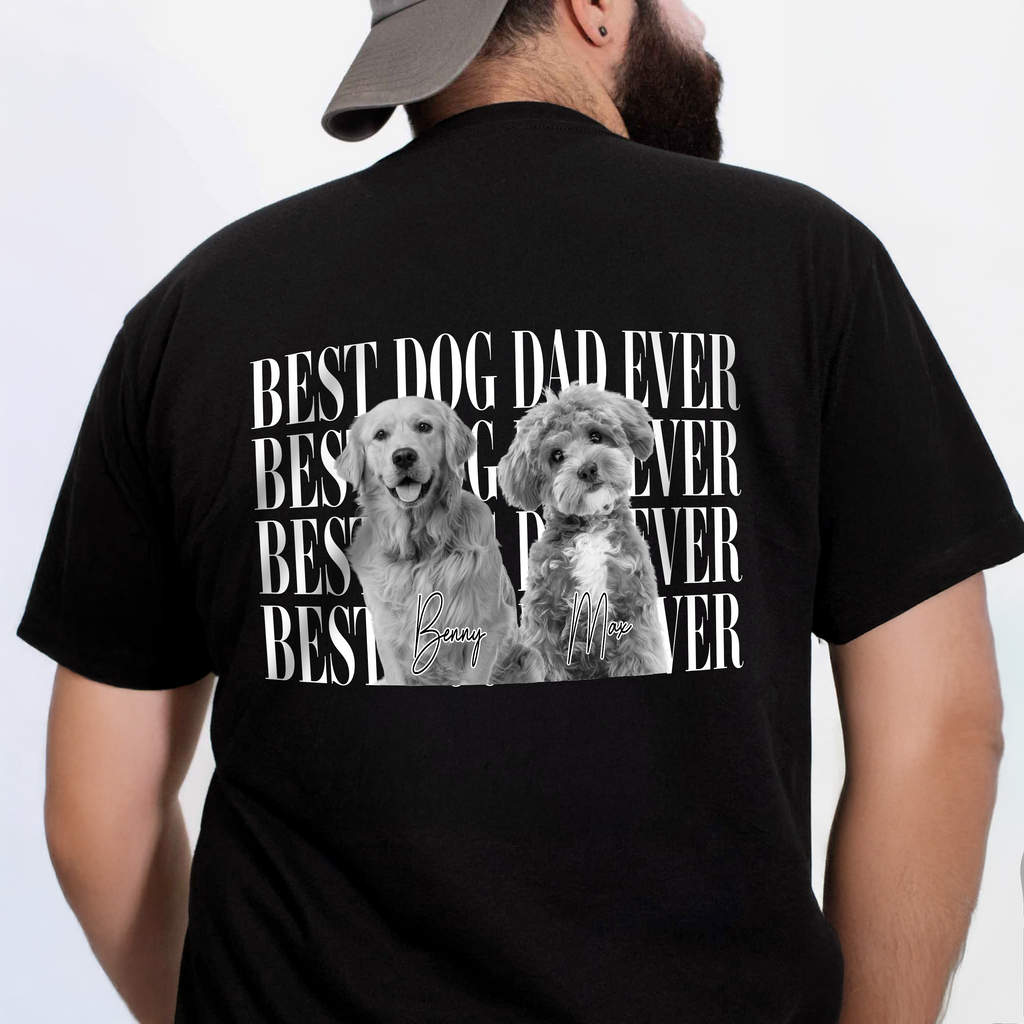 Personalized Pet Photo T-Shirt Gift for Dog Dad or Cat Dad HN590 - Tshirt Back GradoCreations