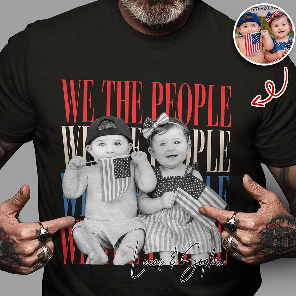Custom Photo Comfort Shirt Patriotic Gift for Family 250th Anniversary Comfort Shirt GradoCreations