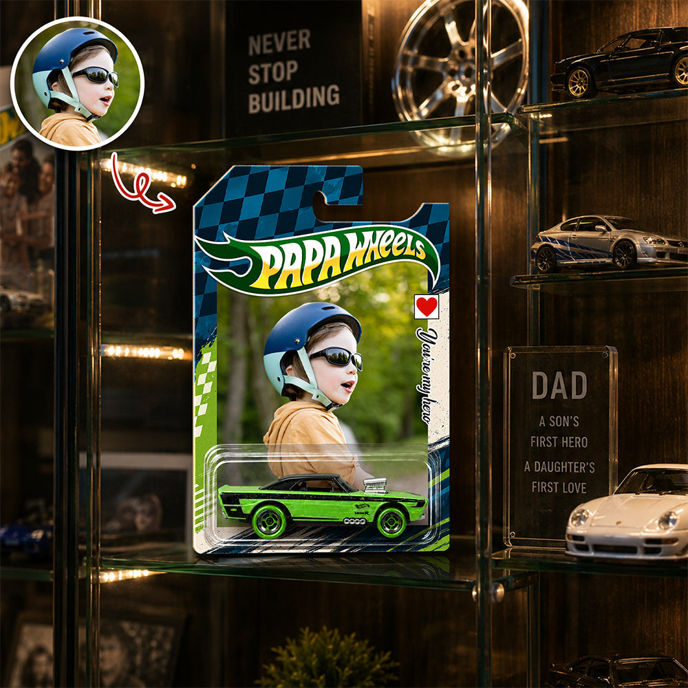 Personalized Hot Wheels Packaging Custom Photo Gift for Dad HN590 - Hot Wheels GradoCreations