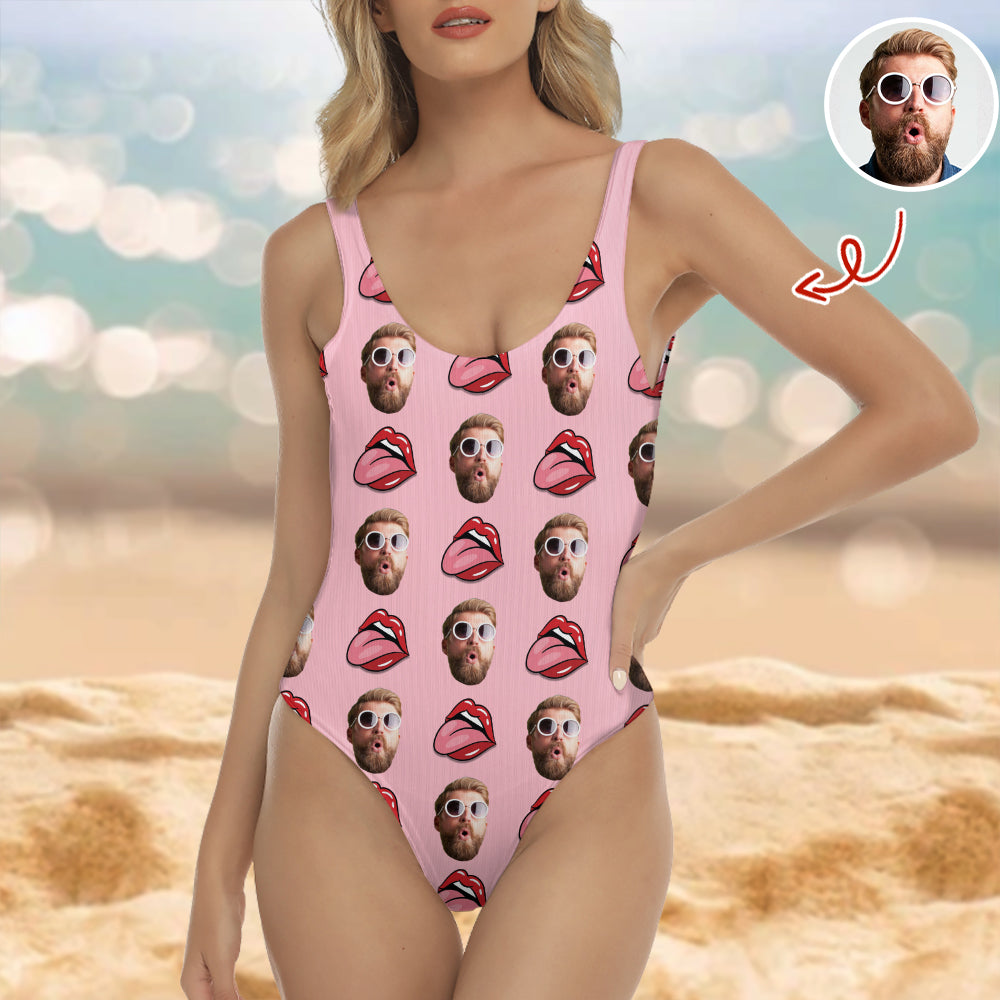 Personalized Face Swimsuit Custom Photo Gift for Her HN590 - Swimsuit GradoCreations
